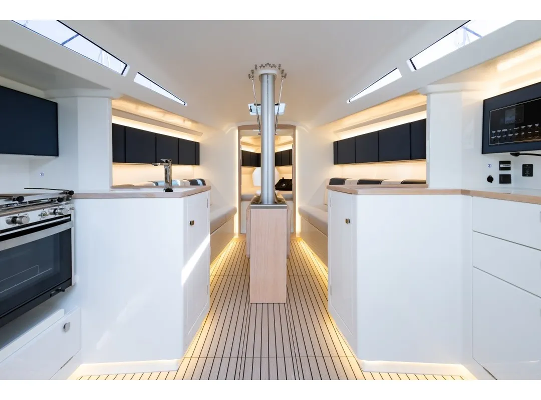 Galley of Susano'o, a Italia Yachts 11.98 sailboat at Piraeus, Greece