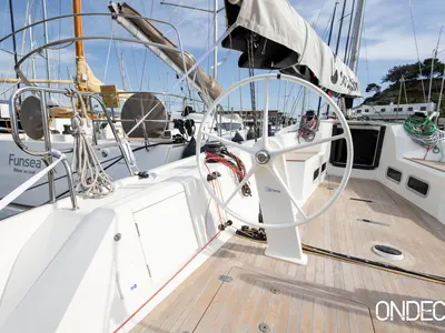 Cockpit of Susano'o, a Italia Yachts 11.98 sailboat at Piraeus, Greece