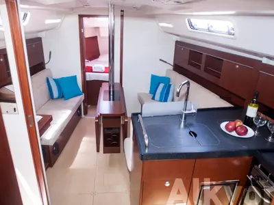 Salon of Magnifique, a Hanse 345 sailboat at Municipal Unit of Lefkada, Greece