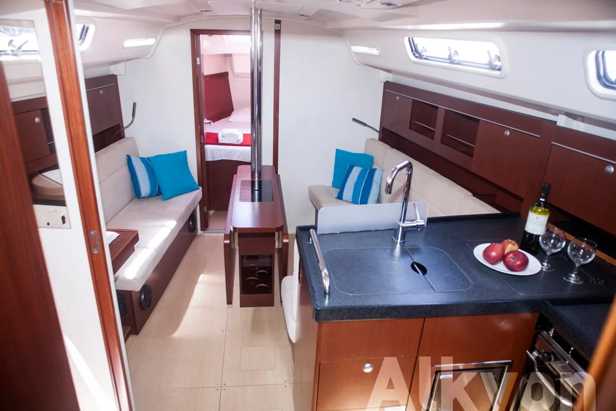 Salon of Magnifique, a Hanse 345 sailboat at Municipal Unit of Lefkada, Greece