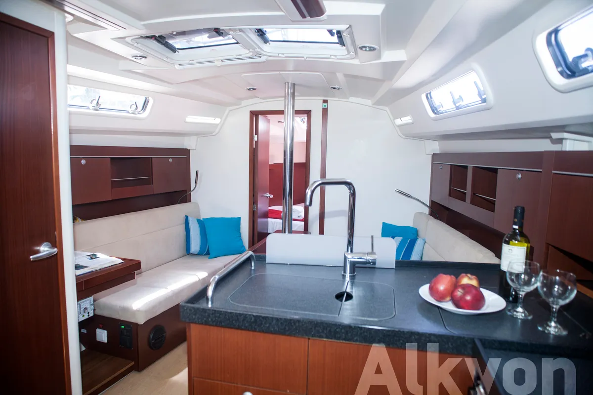 Salon of Magnifique, a Hanse 345 sailboat at Municipal Unit of Lefkada, Greece