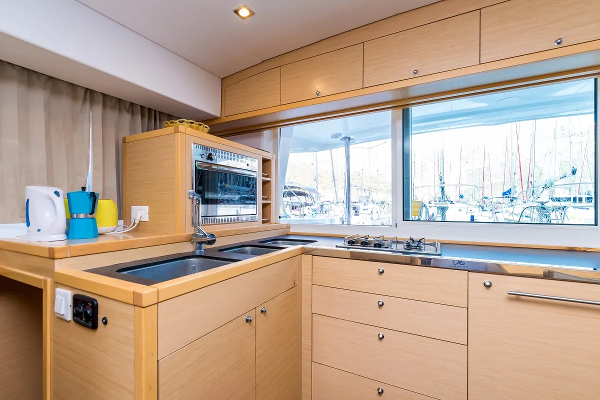 Galley of Summertime, a Lagoon 400 S2 catamaran at Split, Croatia