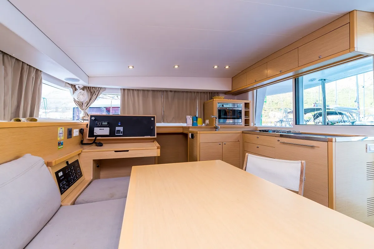 Salon of Summertime, a Lagoon 400 S2 catamaran at Split, Croatia