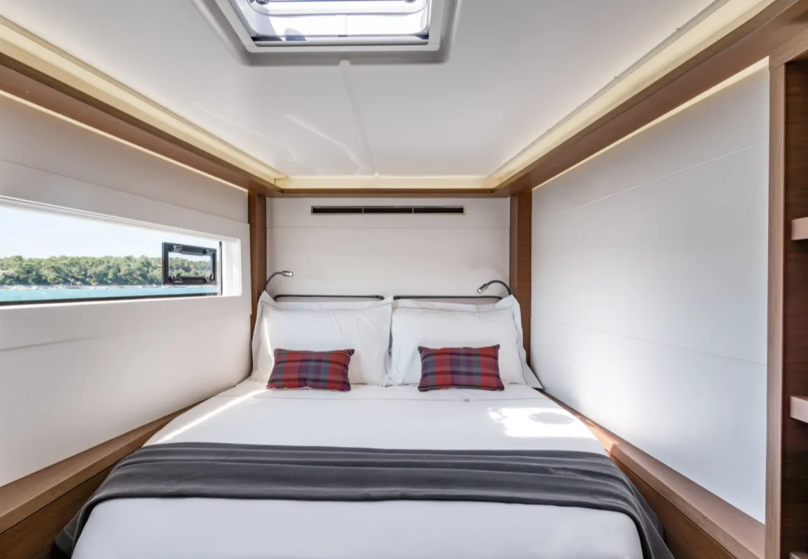 Cabin on SunDay, a Lagoon 46 catamaran at Thira Municipal Unit, Greece
