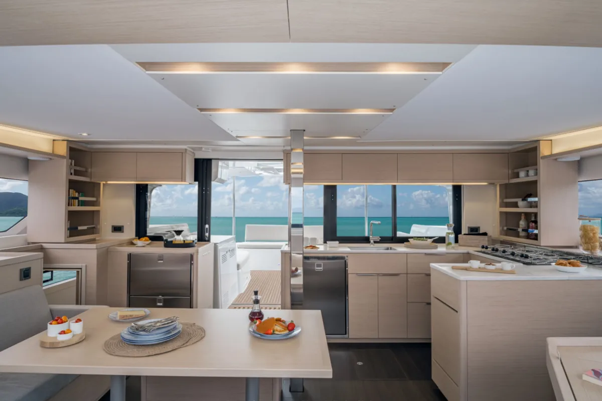 Galley of SunDay, a Lagoon 46 catamaran at Thira Municipal Unit, Greece