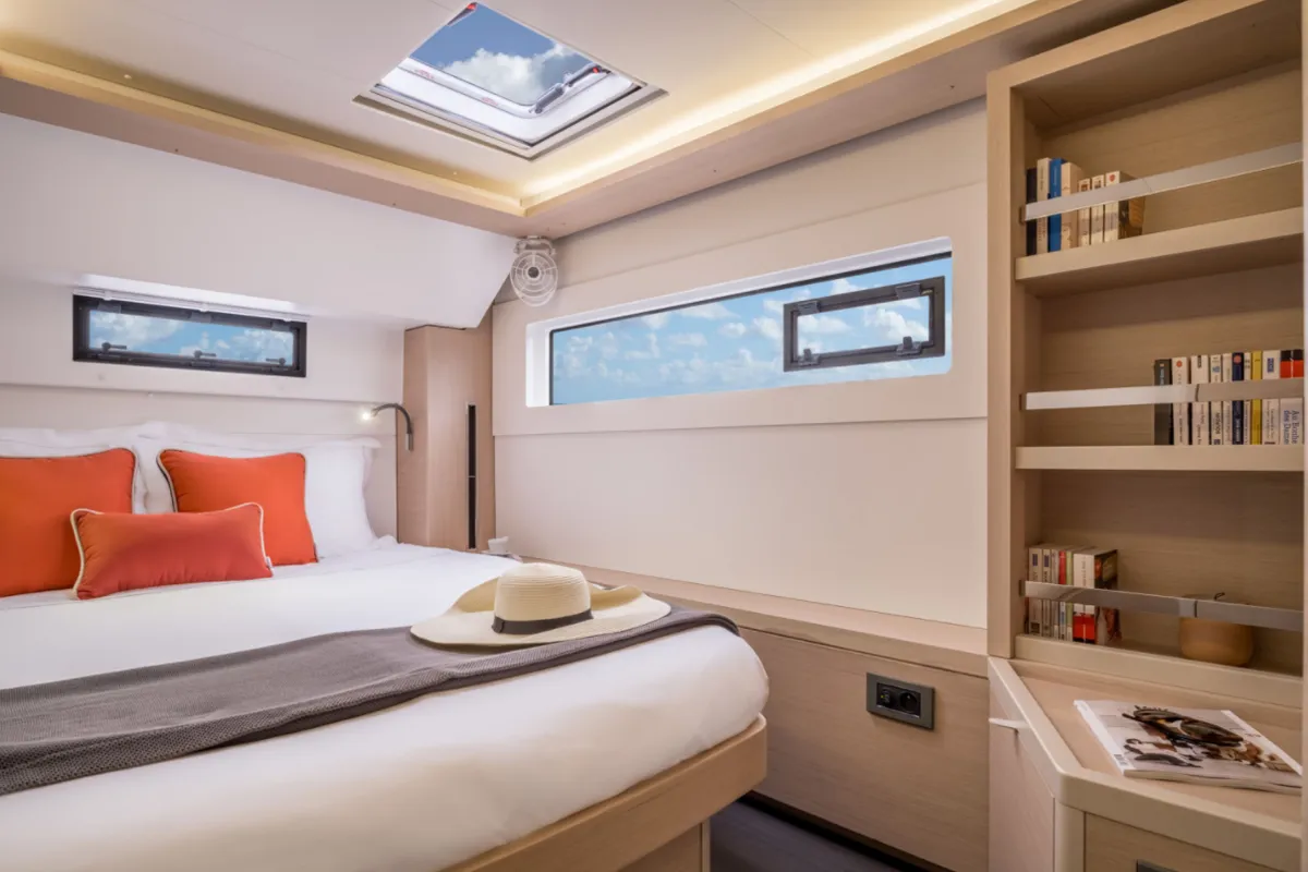 Cabin on SunDay, a Lagoon 46 catamaran at Thira Municipal Unit, Greece