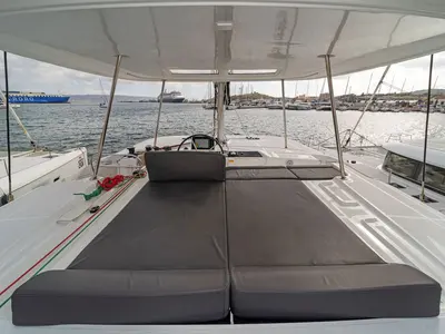 Cockpit of Lizz, a Lagoon 46 catamaran at Municipal Unit of Ellomenos, Greece
