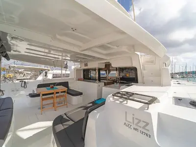 Deck of Lizz, a Lagoon 46 catamaran at Municipal Unit of Ellomenos, Greece