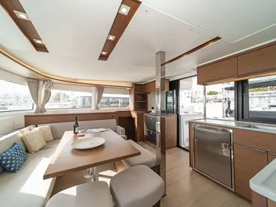 Galley of Lizz, a Lagoon 46 catamaran at Municipal Unit of Ellomenos, Greece