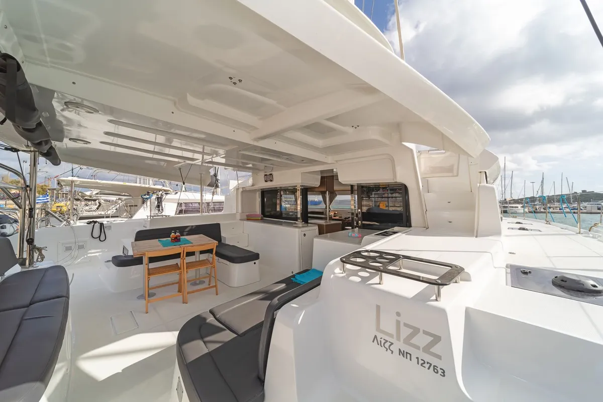 Deck of Lizz, a Lagoon 46 catamaran at Municipal Unit of Ellomenos, Greece