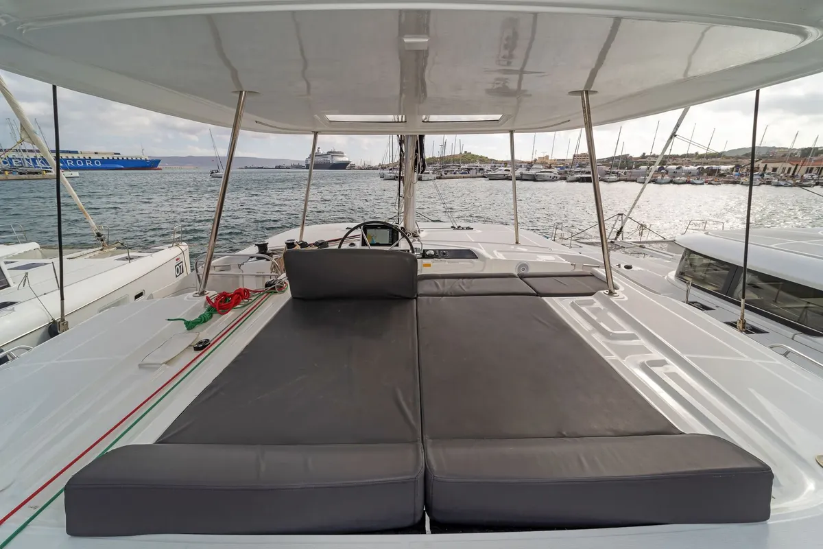 Deck of Lizz, a Lagoon 46 catamaran at Municipal Unit of Ellomenos, Greece