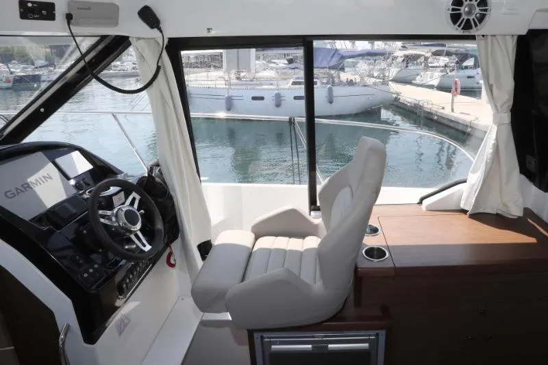 Cockpit of Wind, a Jeanneau Merry Fisher 895 motorboat at Dubrovnik, Croatia