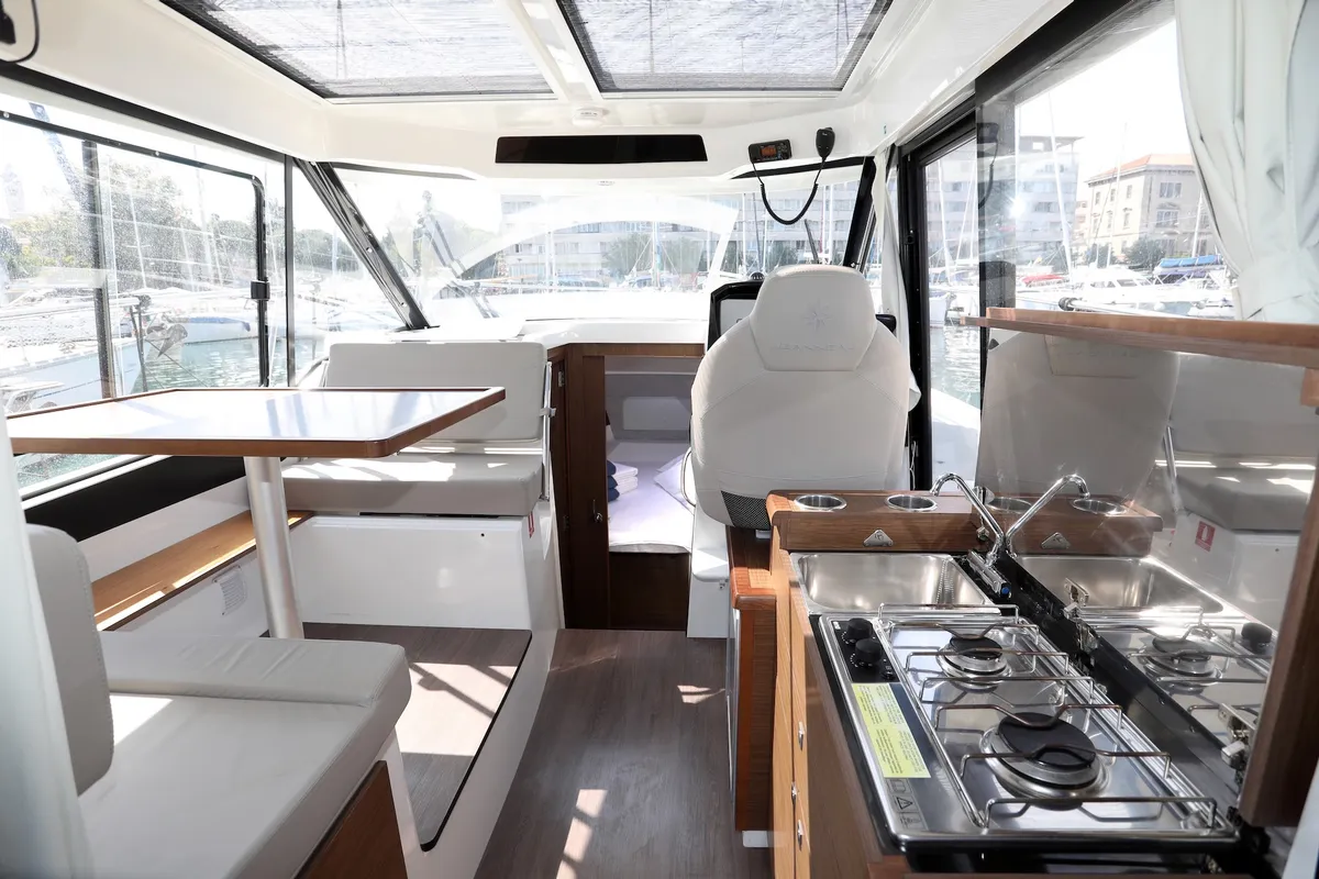 Galley of Wind, a Jeanneau Merry Fisher 895 motorboat at Dubrovnik, Croatia