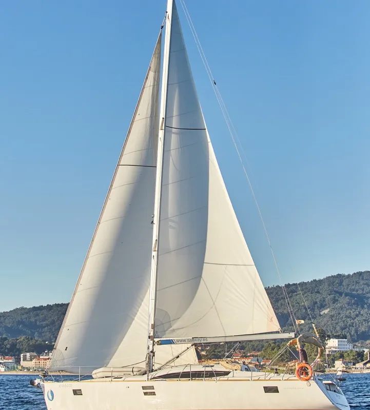 Alcamaro, a Elan Impression 45 sailboat at Vigo, Spain