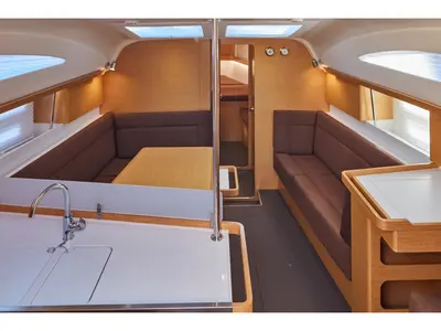Salon of Alcamaro, a Elan Impression 45 sailboat at Vigo, Spain