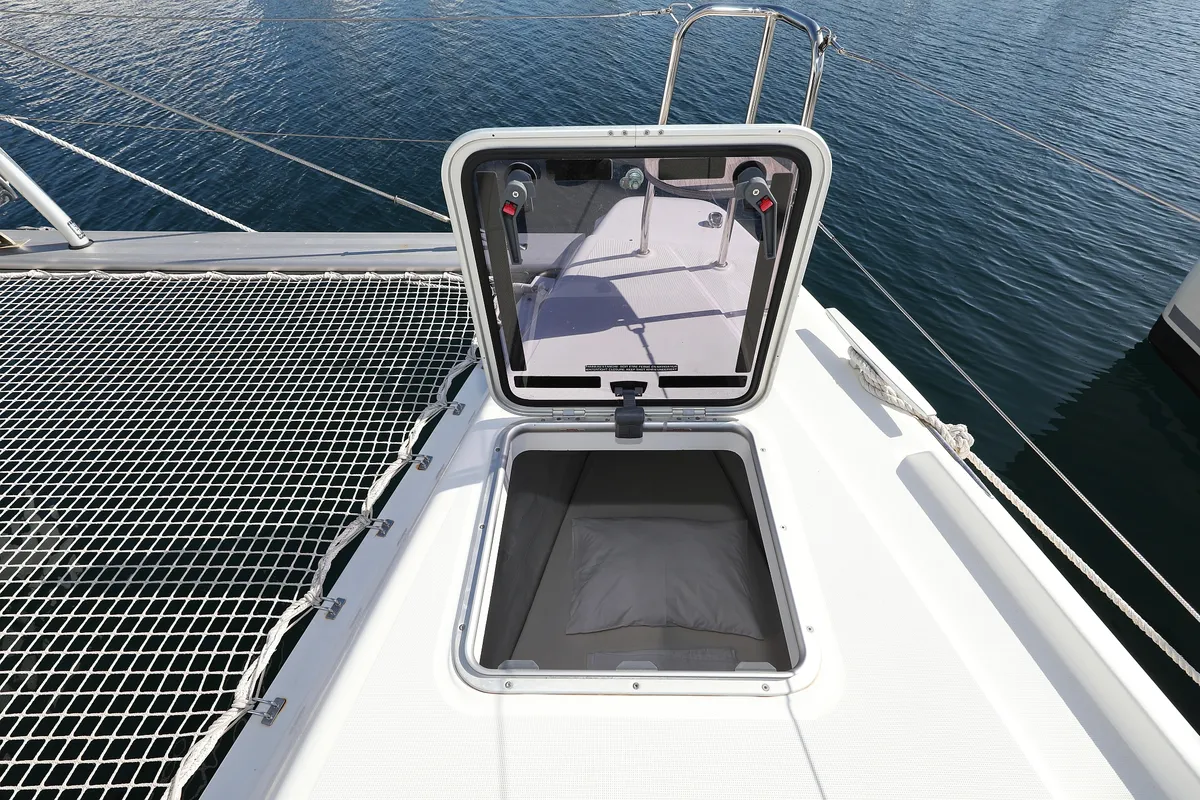Deck of Media Luna, a Lagoon 42 catamaran at Općina Sukošan, Croatia