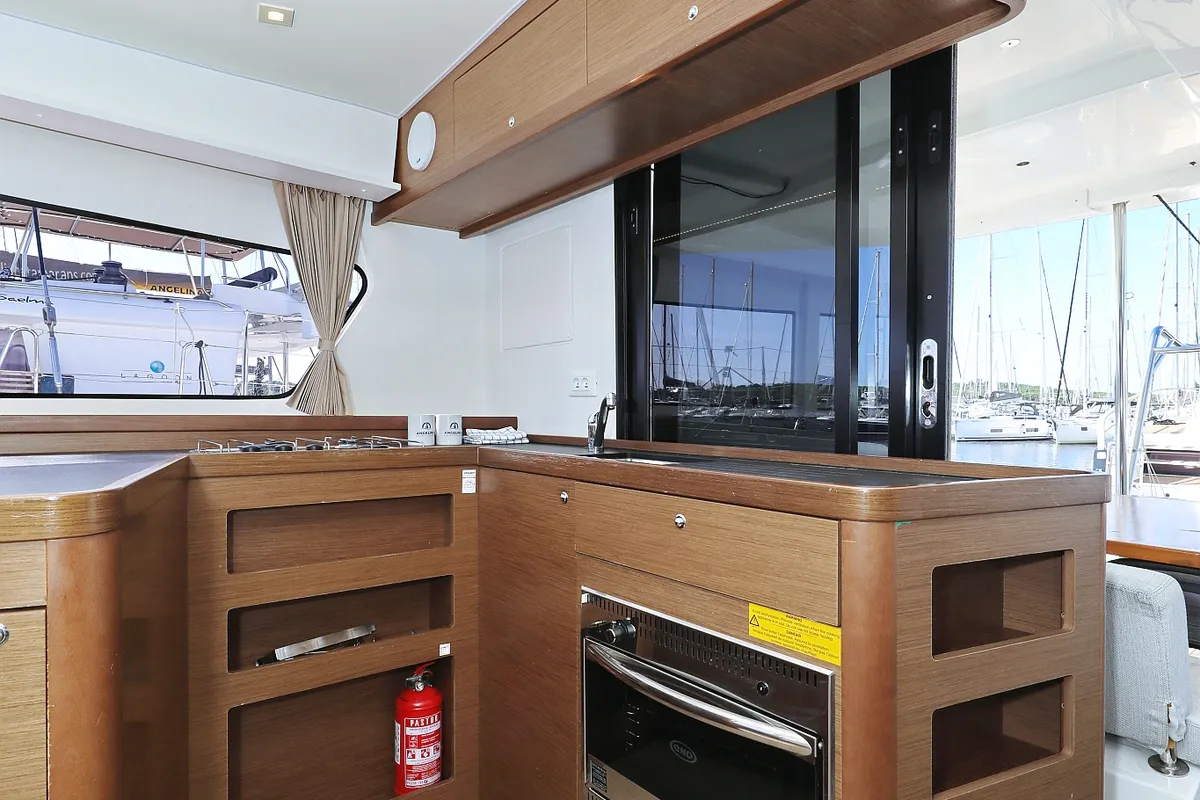 Galley of Media Luna, a Lagoon 42 catamaran at Općina Sukošan, Croatia
