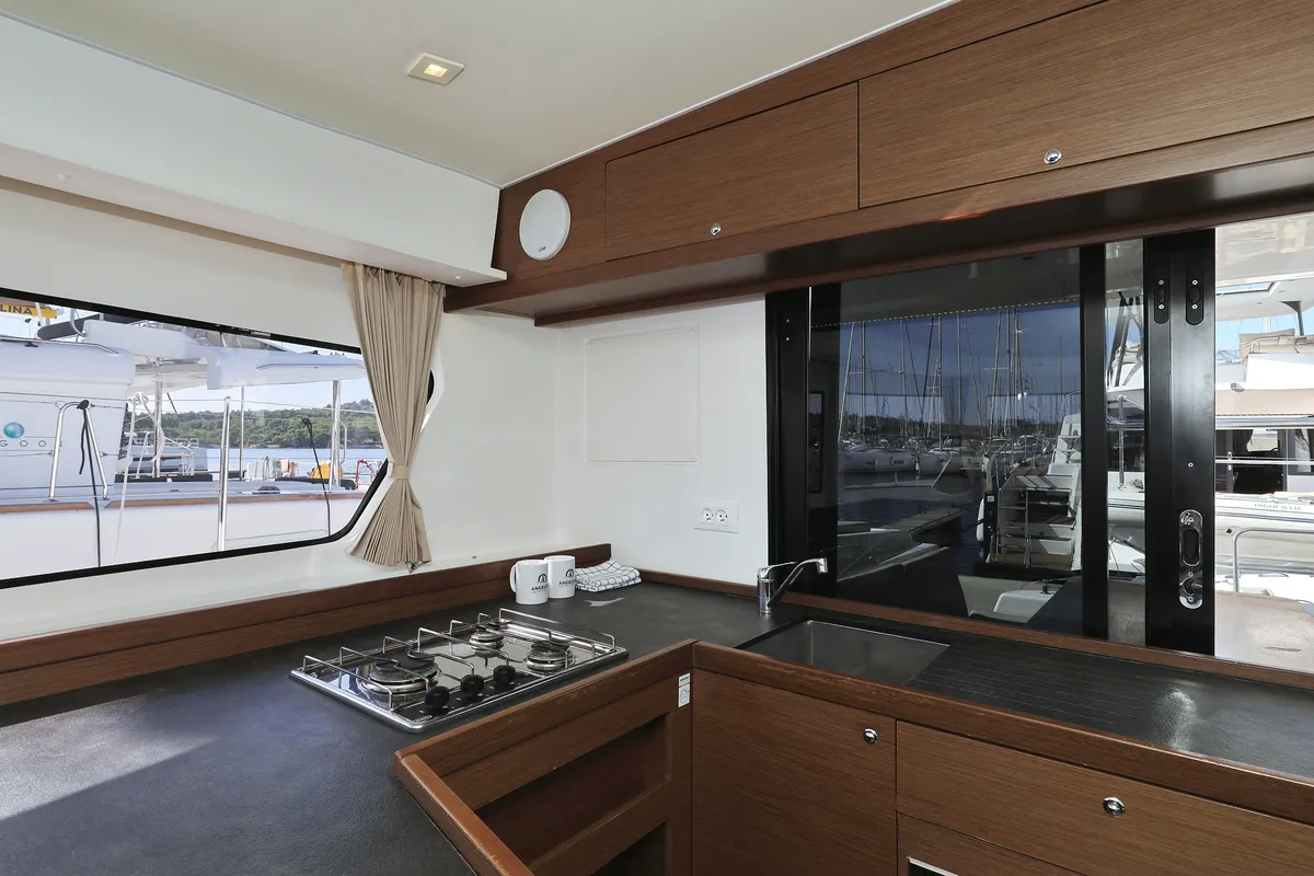 Galley of Media Luna, a Lagoon 42 catamaran at Općina Sukošan, Croatia