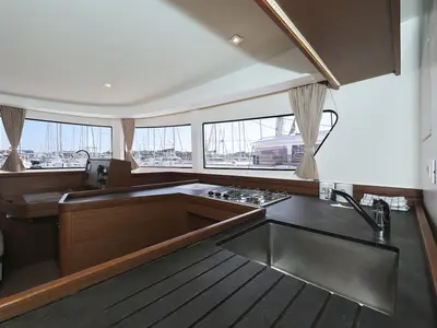 Galley of Media Luna, a Lagoon 42 catamaran at Općina Sukošan, Croatia