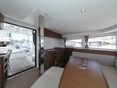 Salon of Media Luna, a Lagoon 42 catamaran at Općina Sukošan, Croatia