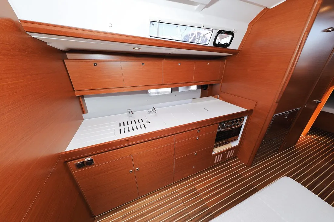 Galley of SunnyLife, a Dufour 460 GL sailboat at Biograd na Moru, Croatia