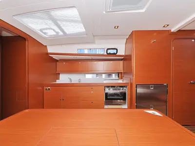 Galley of SunnyLife, a Dufour 460 GL sailboat at Biograd na Moru, Croatia