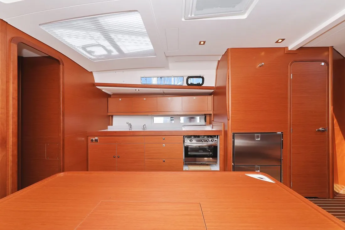 Galley of SunnyLife, a Dufour 460 GL sailboat at Biograd na Moru, Croatia