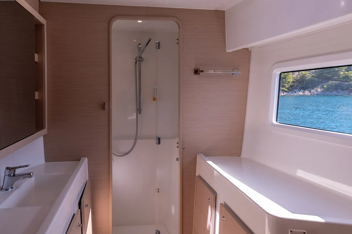 Head on Find Us, a Lagoon 42 OW catamaran at Grad Kaštela, Croatia