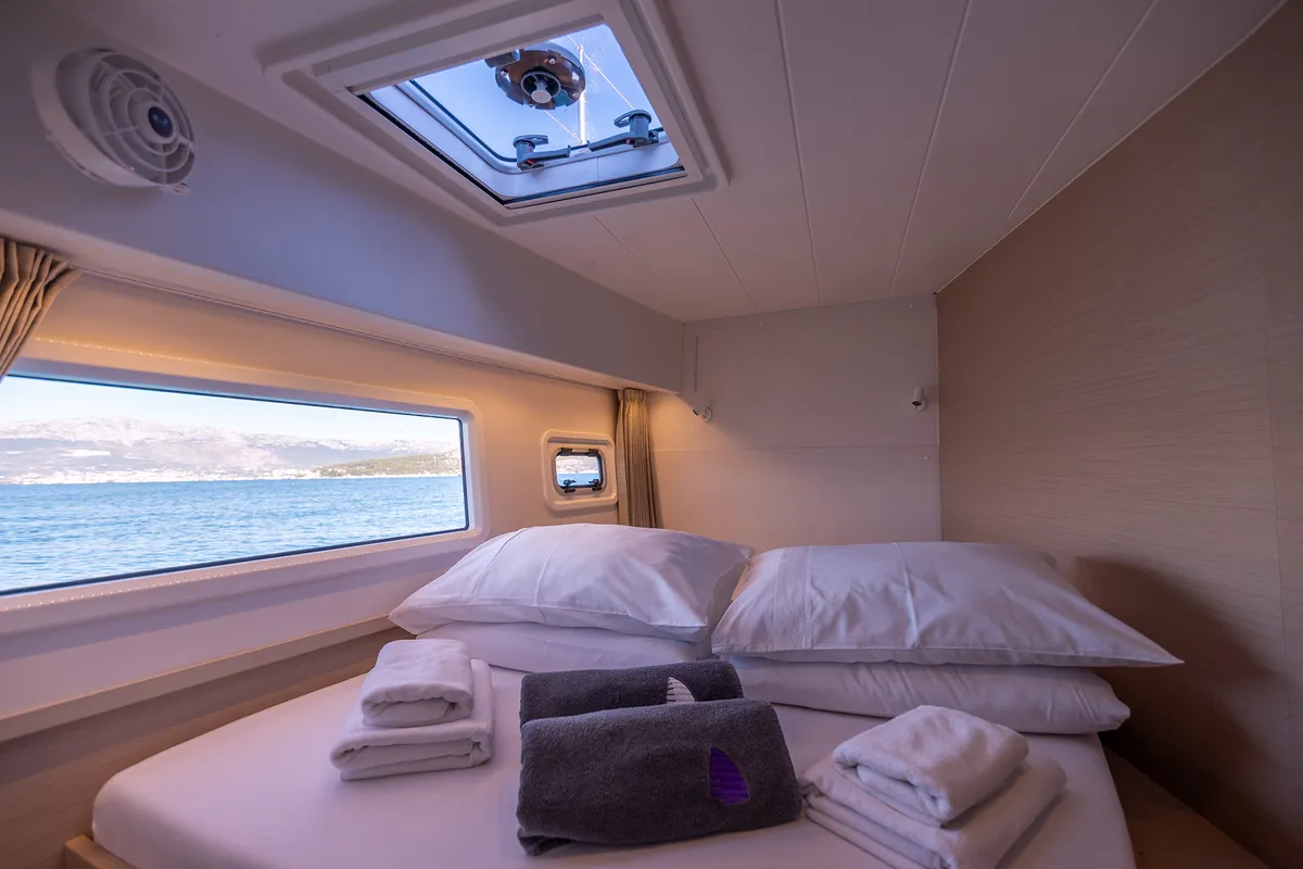 Cabin on Find Us, a Lagoon 42 OW catamaran at Grad Kaštela, Croatia