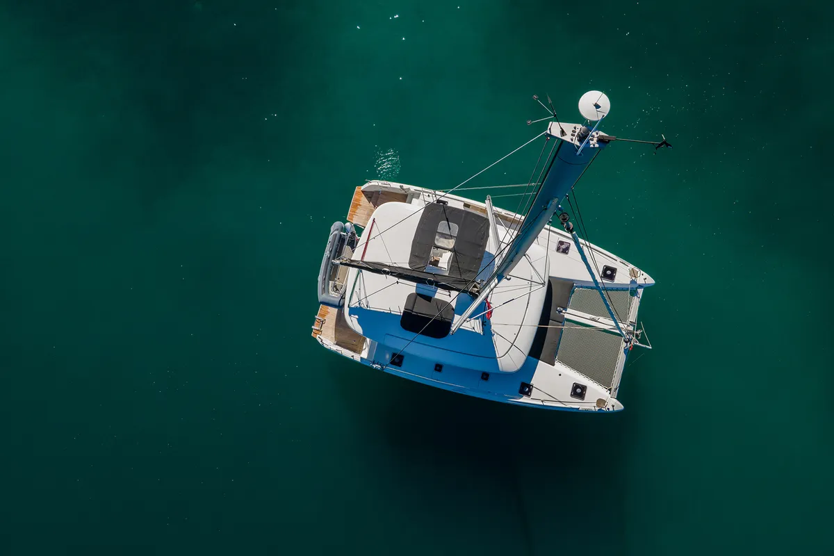 Exterior view of Find Us, a Lagoon 42 OW catamaran at Grad Kaštela, Croatia
