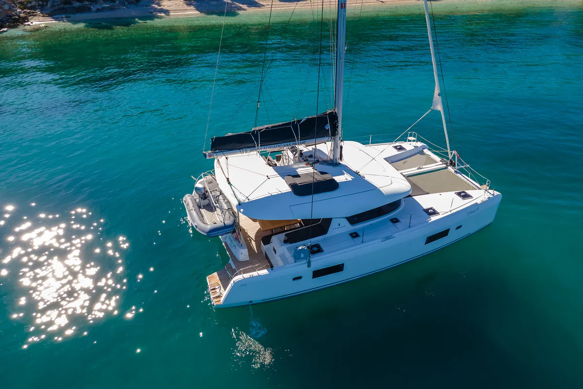 Exterior view of Find Us, a Lagoon 42 OW catamaran at Grad Kaštela, Croatia