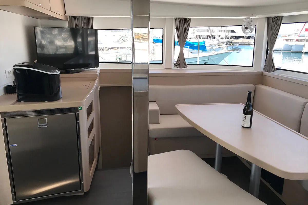 Salon of Find Us, a Lagoon 42 OW catamaran at Grad Kaštela, Croatia