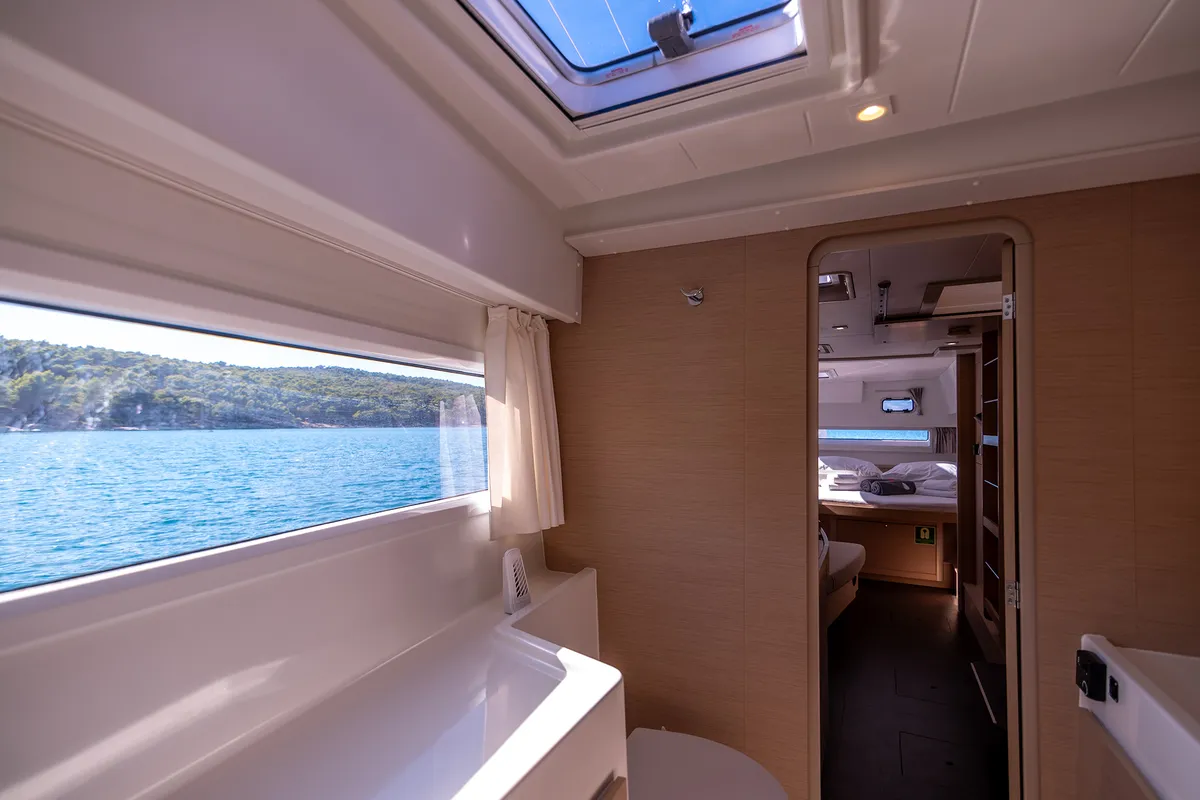 Head on Find Us, a Lagoon 42 OW catamaran at Grad Kaštela, Croatia