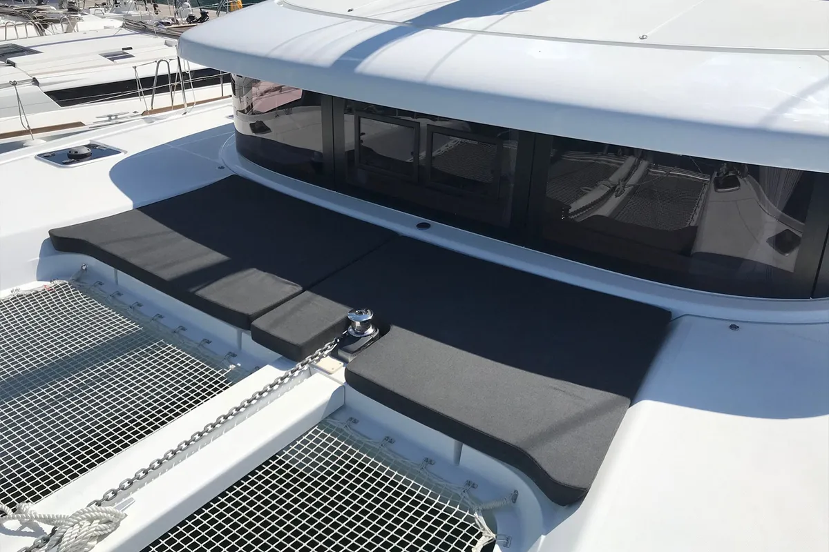 Deck of Find Us, a Lagoon 42 OW catamaran at Grad Kaštela, Croatia