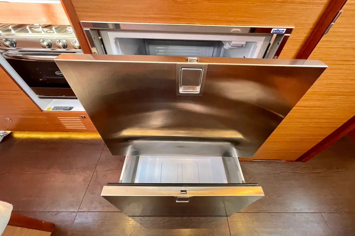 Galley of Fulham, a Dufour 460 Grand Large sailboat at Dénia, Spain