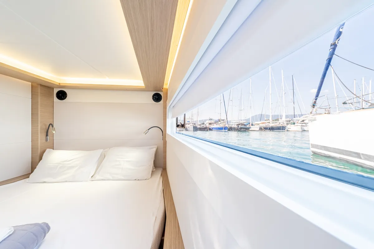 Cabin on Enjoy, a Lagoon 46 catamaran at Kontokali, Greece
