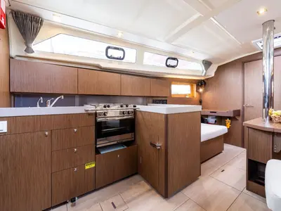 Galley of Elena, a Beneteau Oceanis 41.1 sailboat at Municipal Unit of Lefkada, Greece
