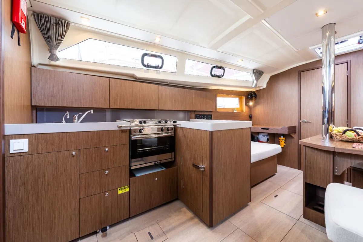 Galley of Elena, a Beneteau Oceanis 41.1 sailboat at Municipal Unit of Lefkada, Greece