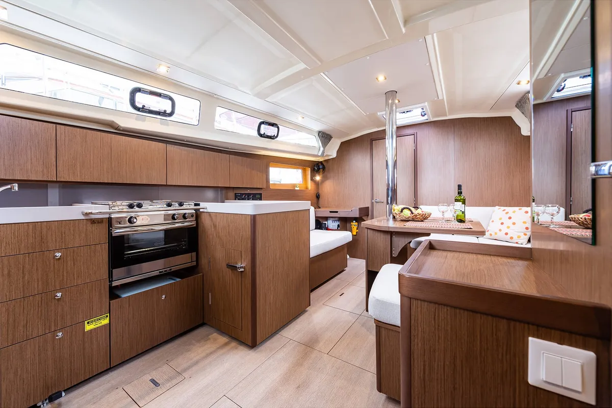 Galley of Elena, a Beneteau Oceanis 41.1 sailboat at Municipal Unit of Lefkada, Greece