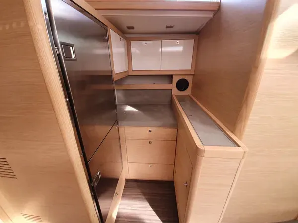 Galley of Grande Sofia, a Dufour 530 sailboat at Lavrion, Greece