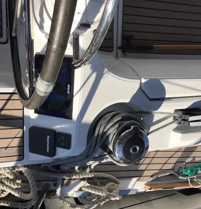 Alboran Bourbon, a Jeanneau Sun Odyssey 519 sailboat at es Jonquet, Spain