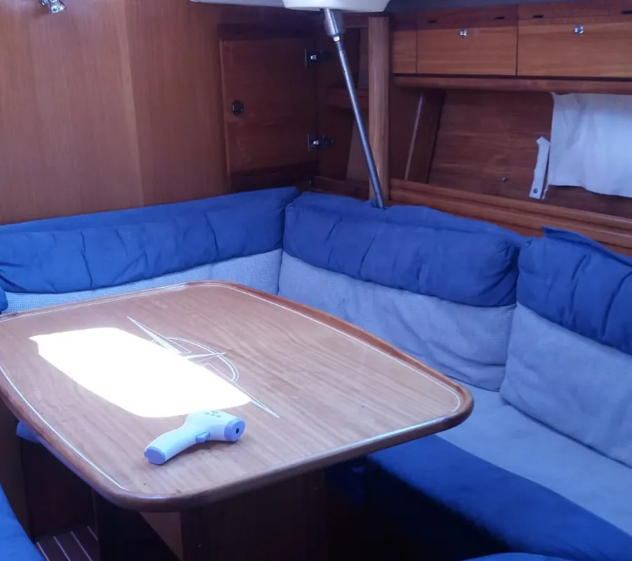 Salon of Sandra, a Bavaria 46 Cruiser sailboat at Municipal Unit of Lefkada, Greece