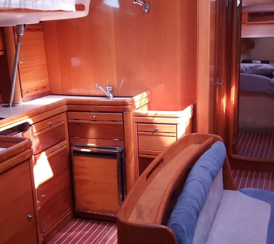 Galley of Sandra, a Bavaria 46 Cruiser sailboat at Municipal Unit of Lefkada, Greece