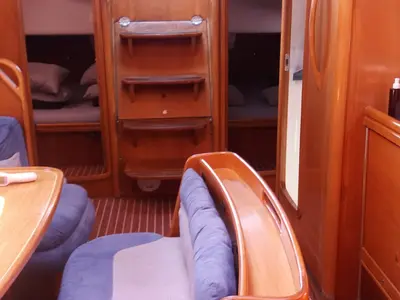 Salon of Sandra, a Bavaria 46 Cruiser sailboat at Municipal Unit of Lefkada, Greece