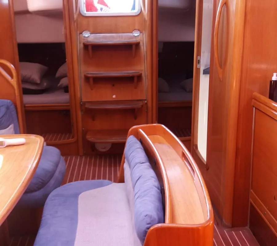 Salon of Sandra, a Bavaria 46 Cruiser sailboat at Municipal Unit of Lefkada, Greece