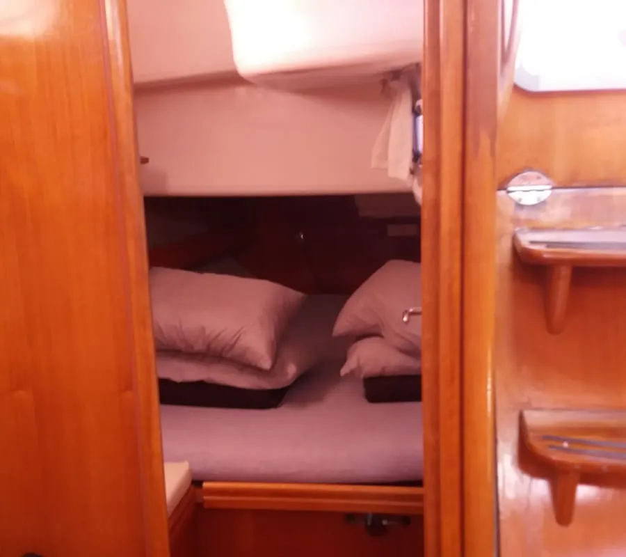 Cabin on Sandra, a Bavaria 46 Cruiser sailboat at Municipal Unit of Lefkada, Greece