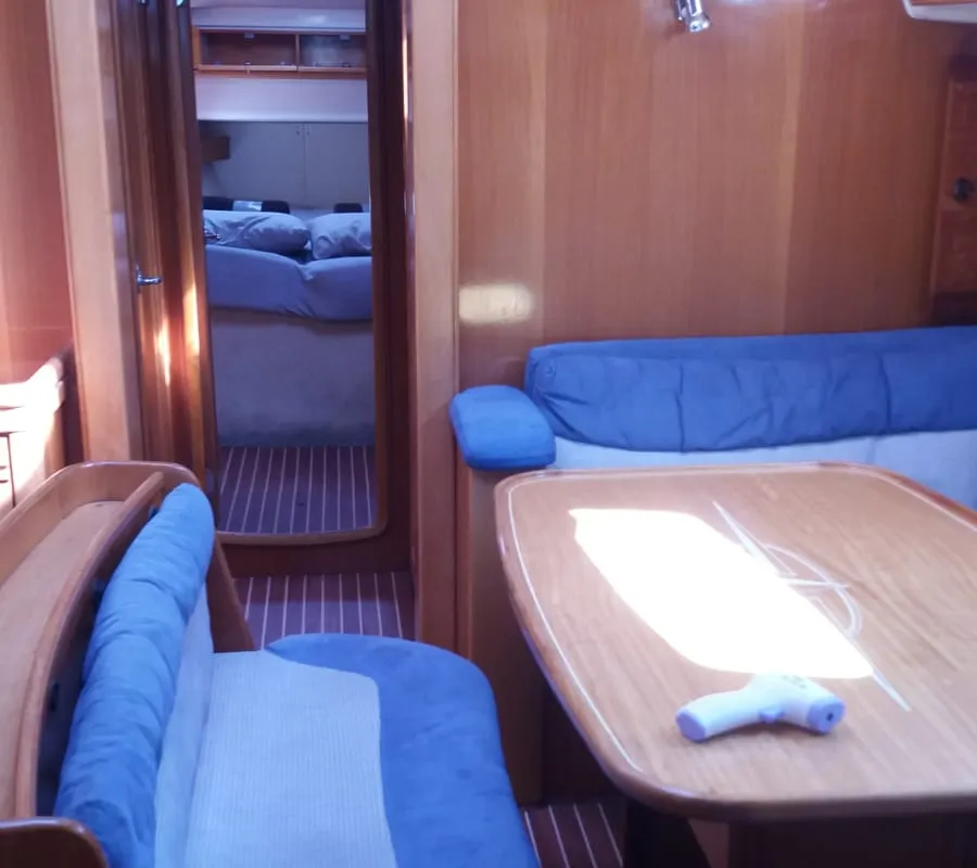 Salon of Sandra, a Bavaria 46 Cruiser sailboat at Municipal Unit of Lefkada, Greece