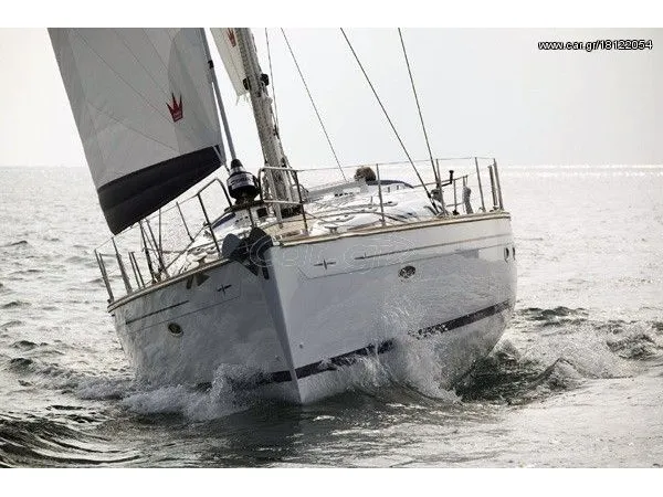 Exterior view of Sandra, a Bavaria 46 Cruiser sailboat at Municipal Unit of Lefkada, Greece