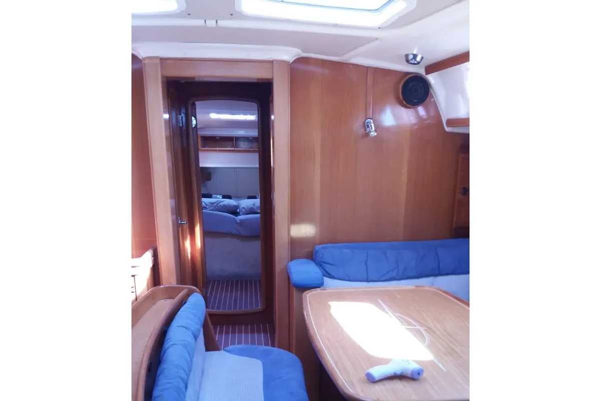 Salon of Sandra, a Bavaria 46 Cruiser sailboat at Municipal Unit of Lefkada, Greece