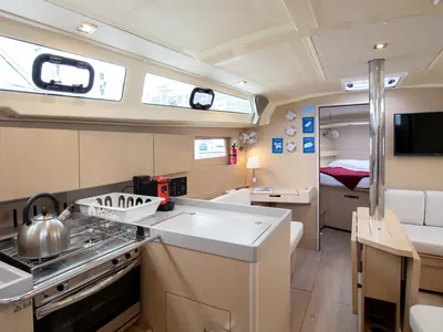 Galley of Arianna, a Beneteau Oceanis 41.1 sailboat at Capo d'Orlando, Italy